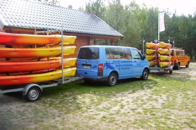 Transport kajaków z Borska